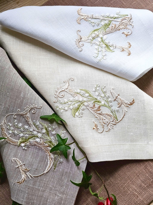 #128 | Ornate Monogram with Lily-of-the-Valley | Personalized