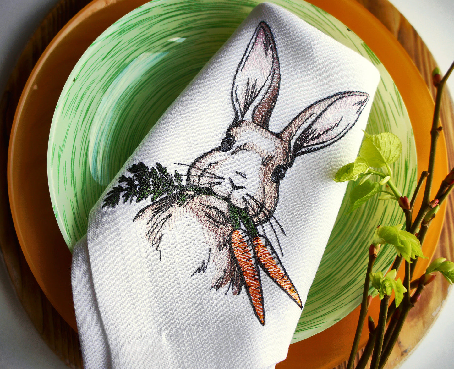 #058 | Whimsical Rabbit with Carrot Pair