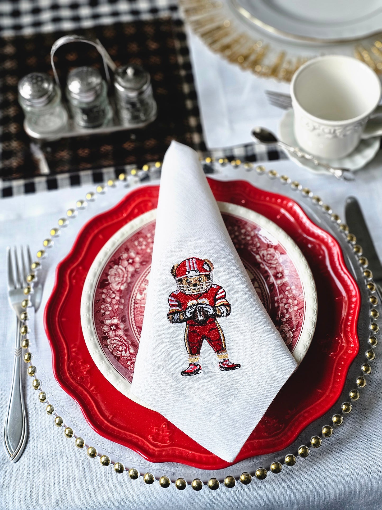 #112 | Football Bear in Red Uniform