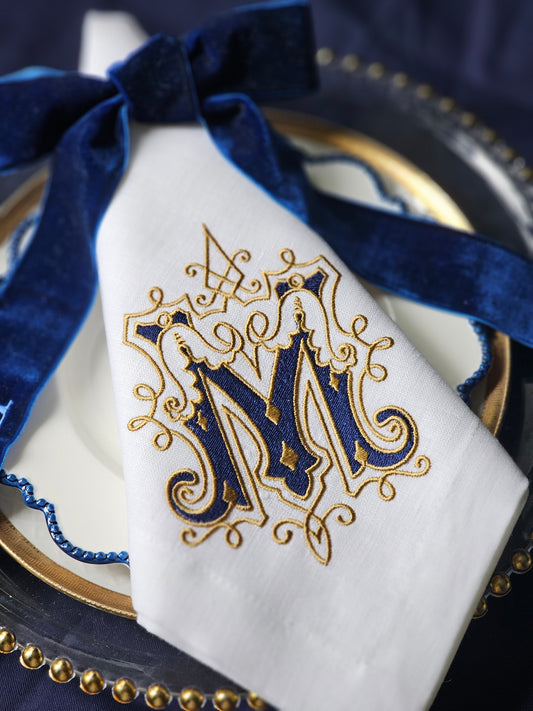 #118 | Regal Blue and Gold Monogram Flourish
