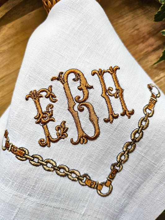 #120 | Ornate Gold Monogram with Chain Accent | Personalized