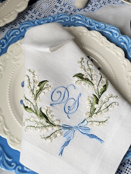 #130 | Lily-of-the-Valley Monogram Wreath | Personalized