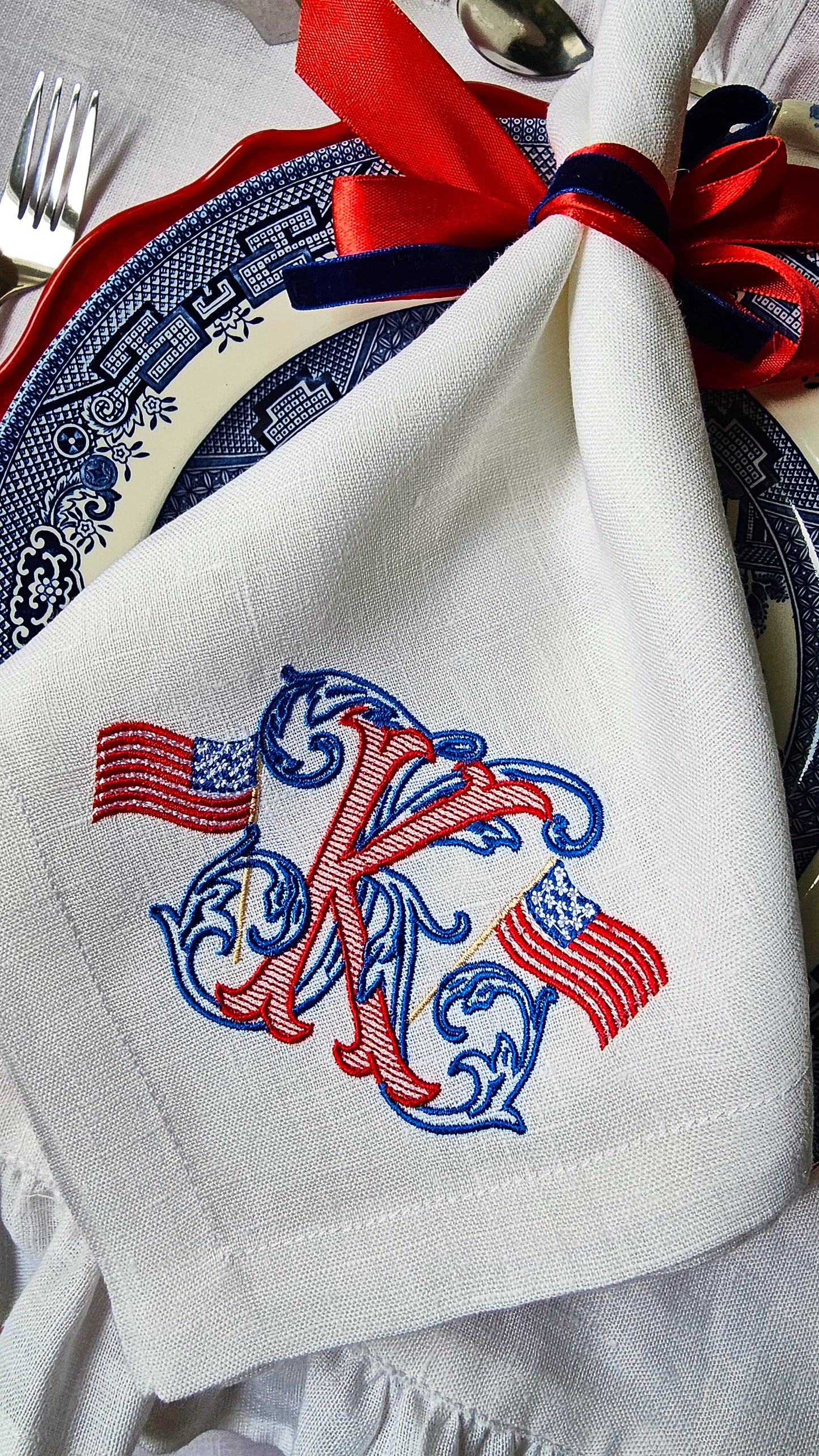 #133 | US Flag Scroll | Personalized