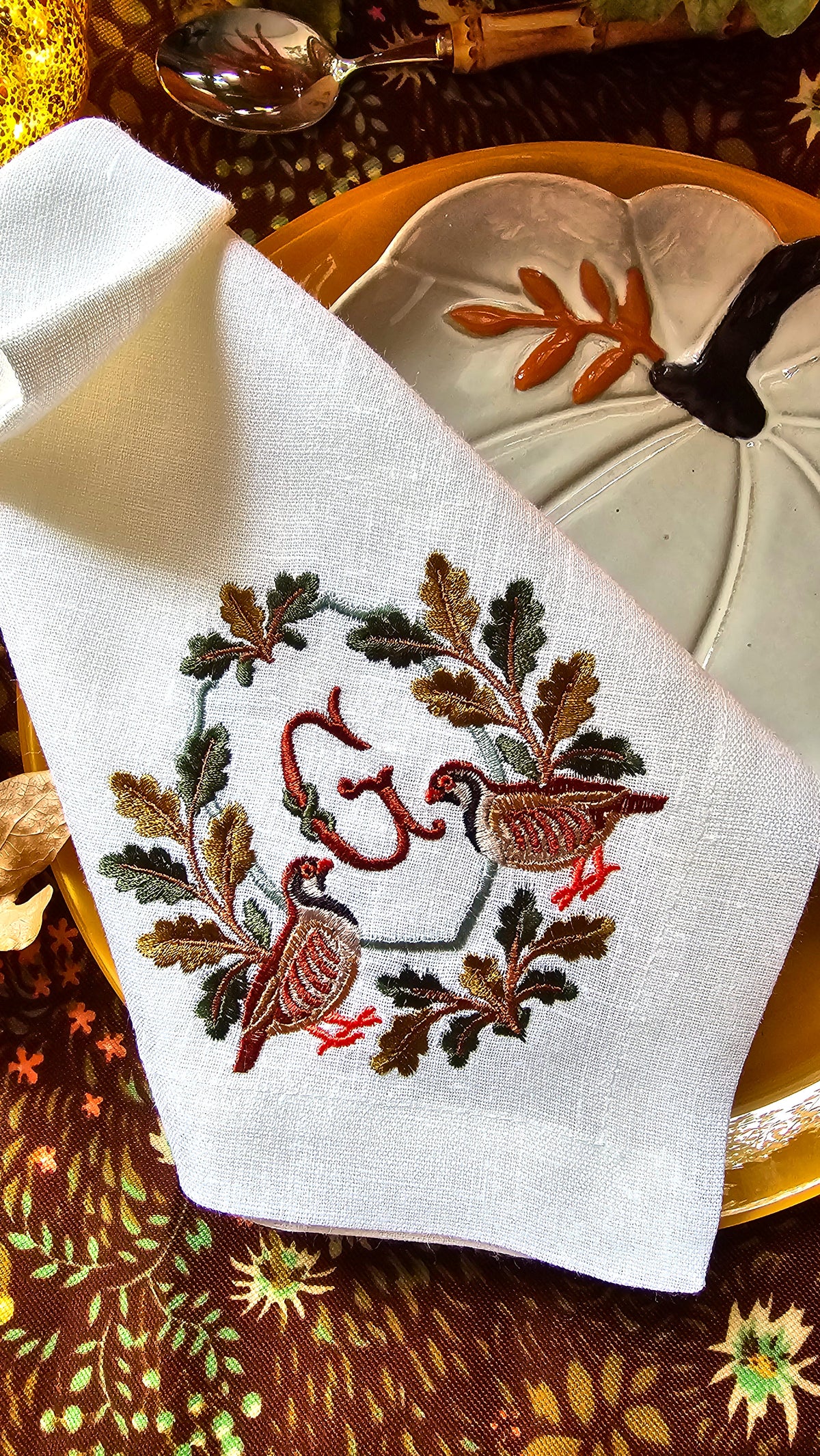#144 | Autumn Oak & Red partridges | Personalized
