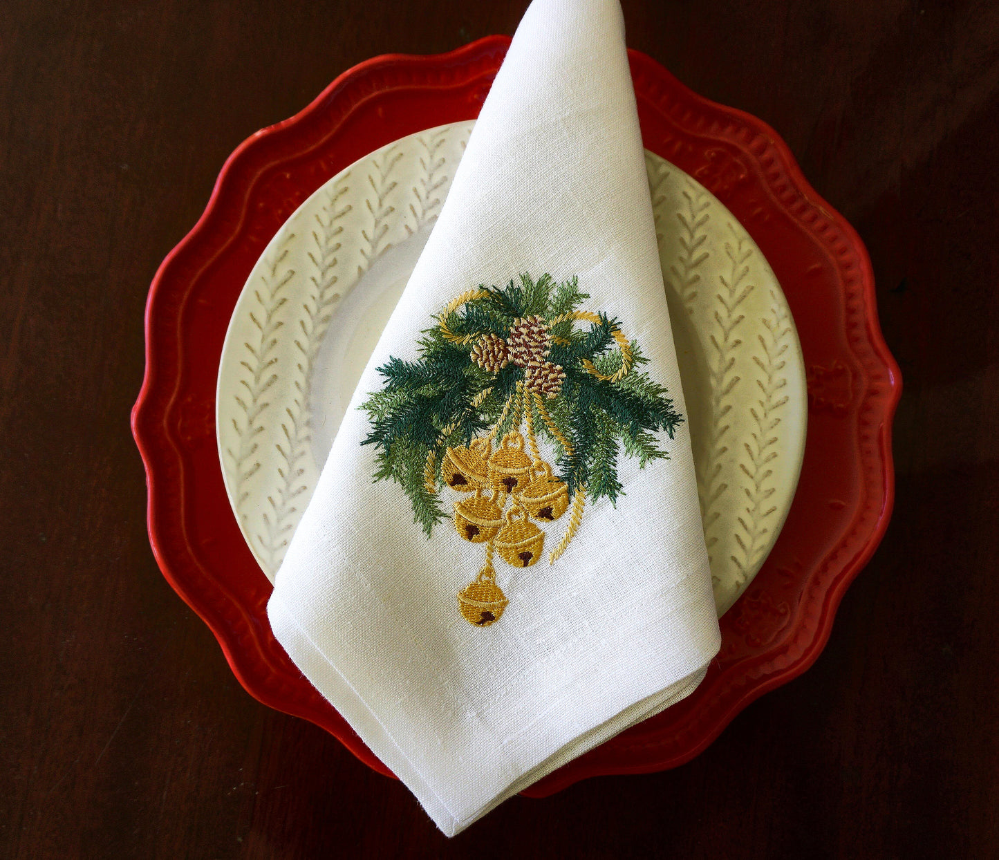 #103 | Golden Jingle Bells with Pine Bough Spray