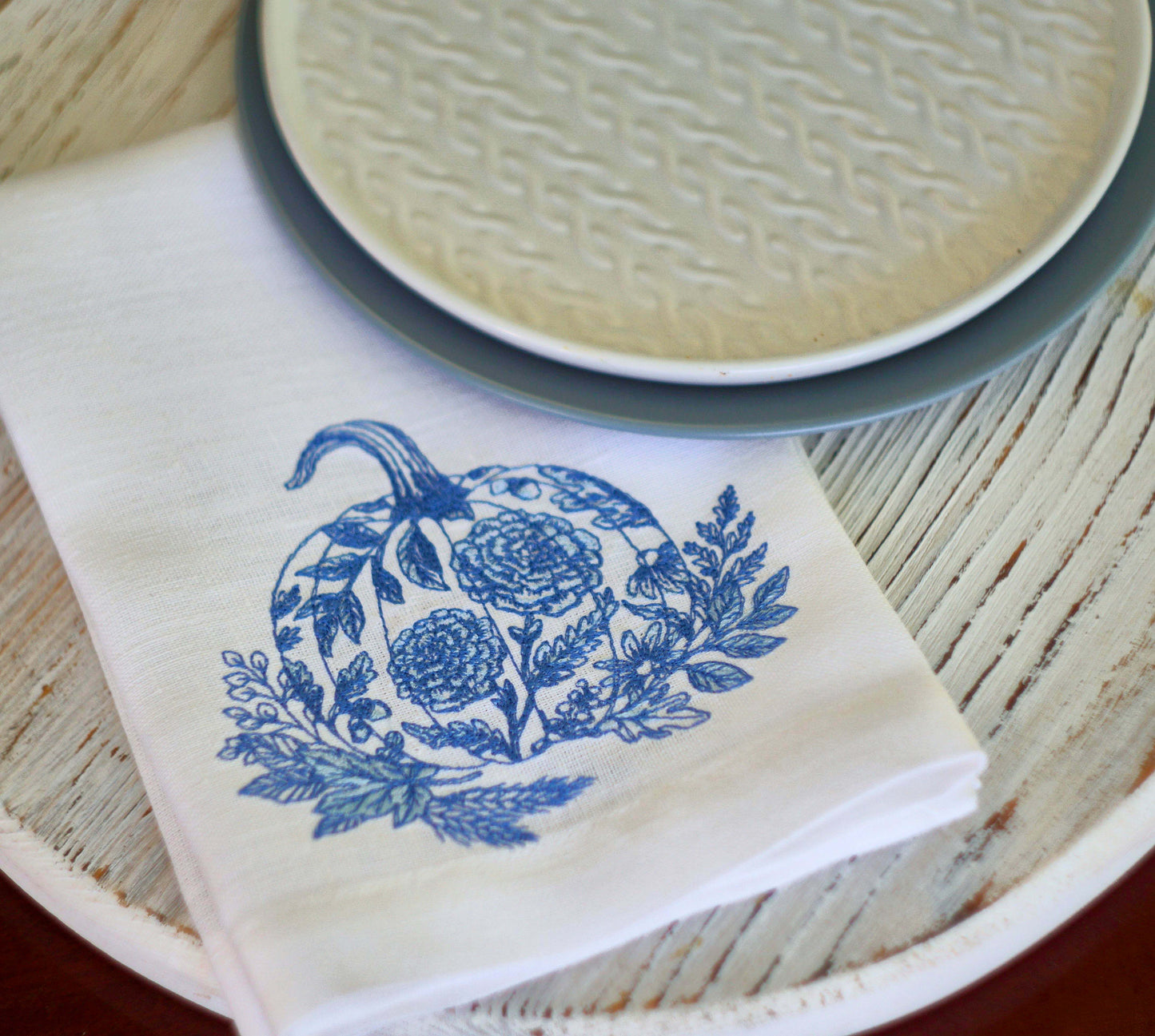 #093 | Floral Filigree Pumpkin in Bluework