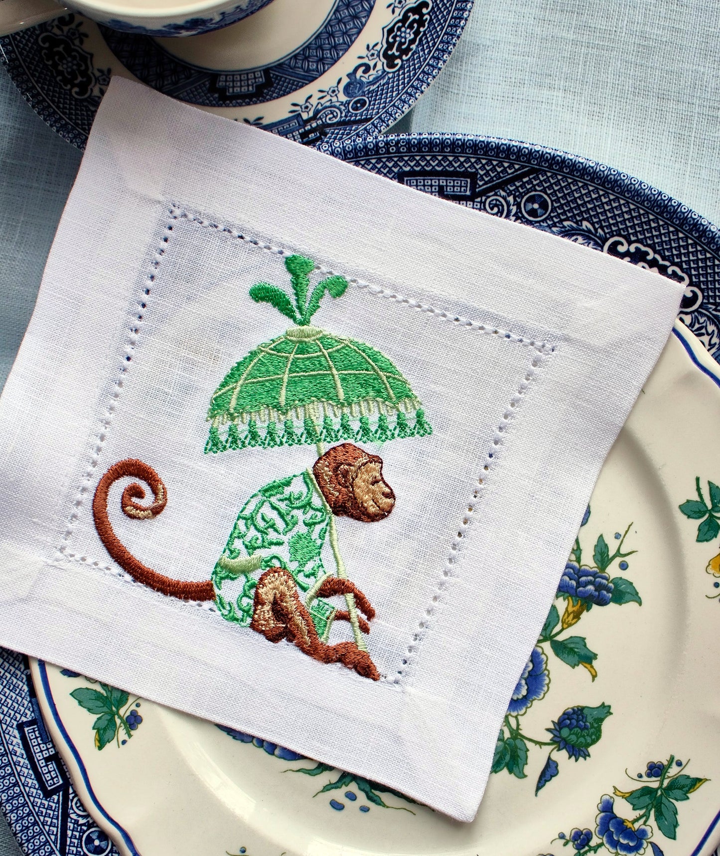 #089 | Chinoiserie Monkey with Pagoda Parasol