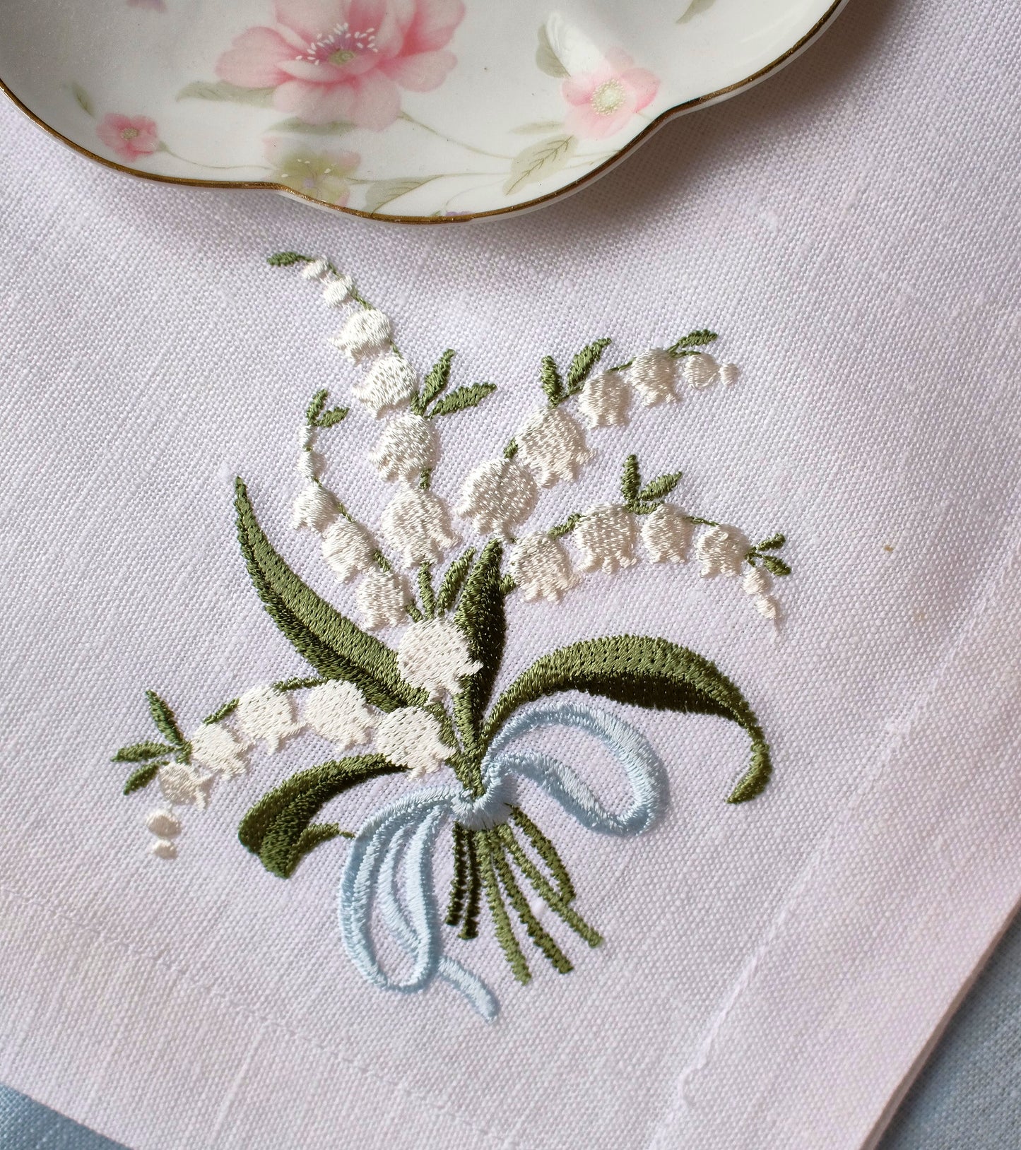 #010 | Lily of the Valley Bouquet with Blue Ribbon
