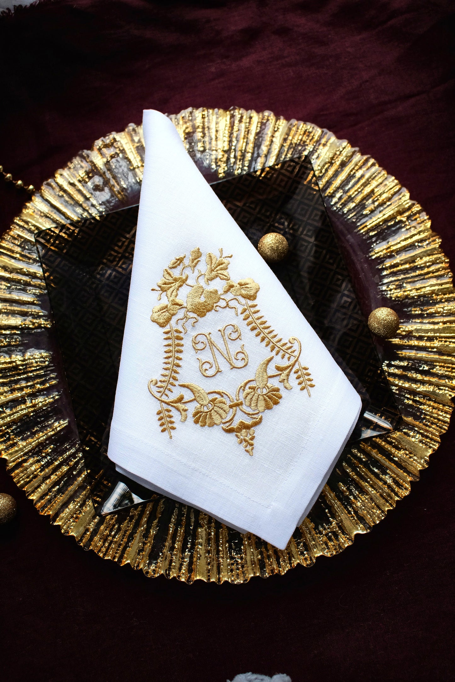 #007 | Golden Heraldic Floral Frame Design | Personalized