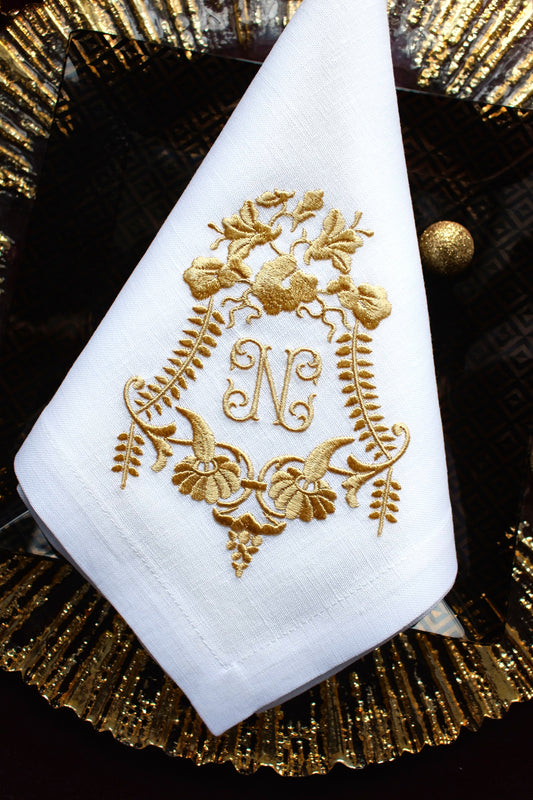 #007 | Golden Heraldic Floral Frame Design | Personalized