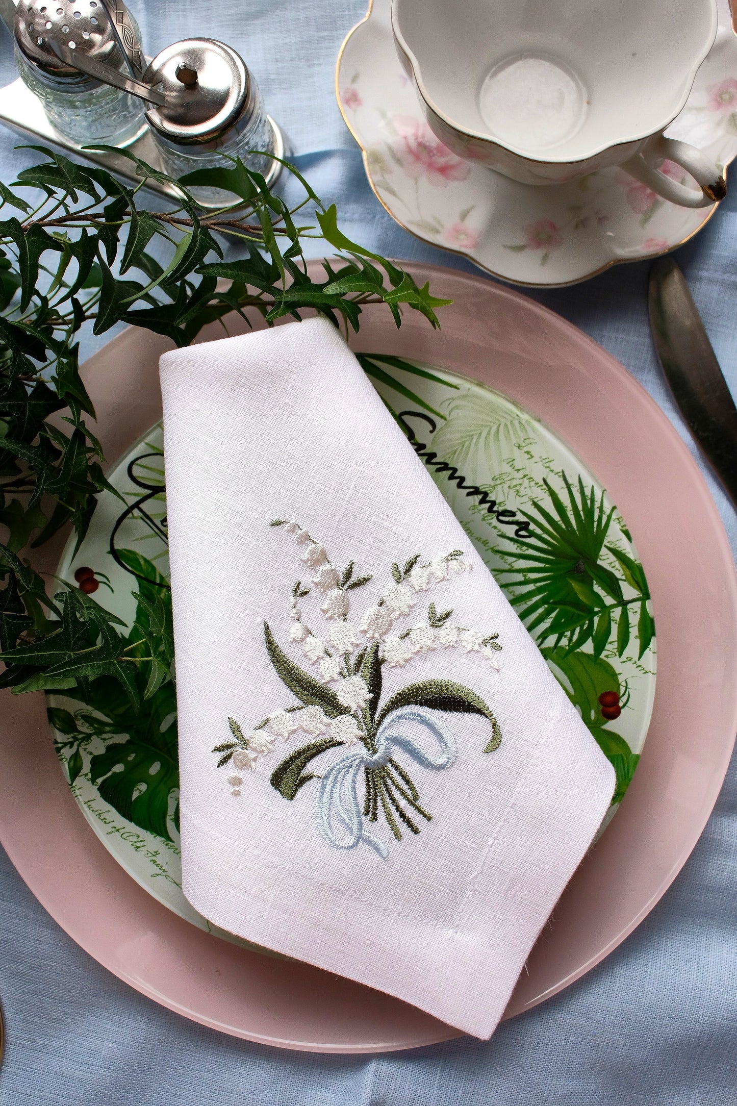 #010 | Lily of the Valley Bouquet with Blue Ribbon