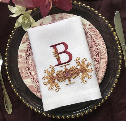 #104 | Brown curls | Personalized | Linen napkins