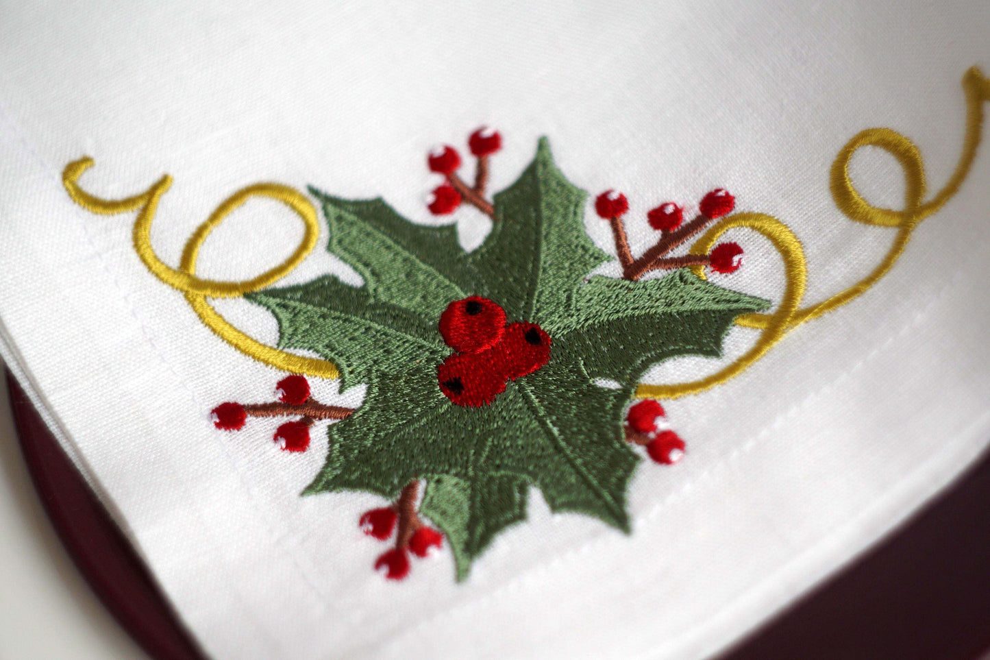#050 | Holly Trio with Golden Scroll Accents