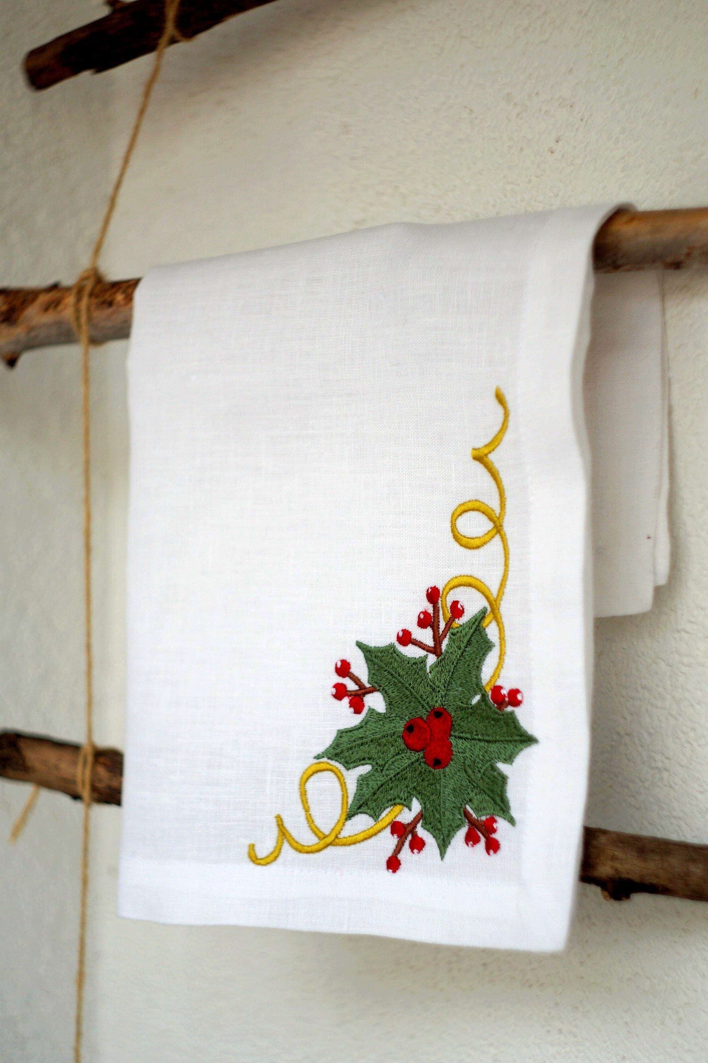 #050 | Holly Trio with Golden Scroll Accents