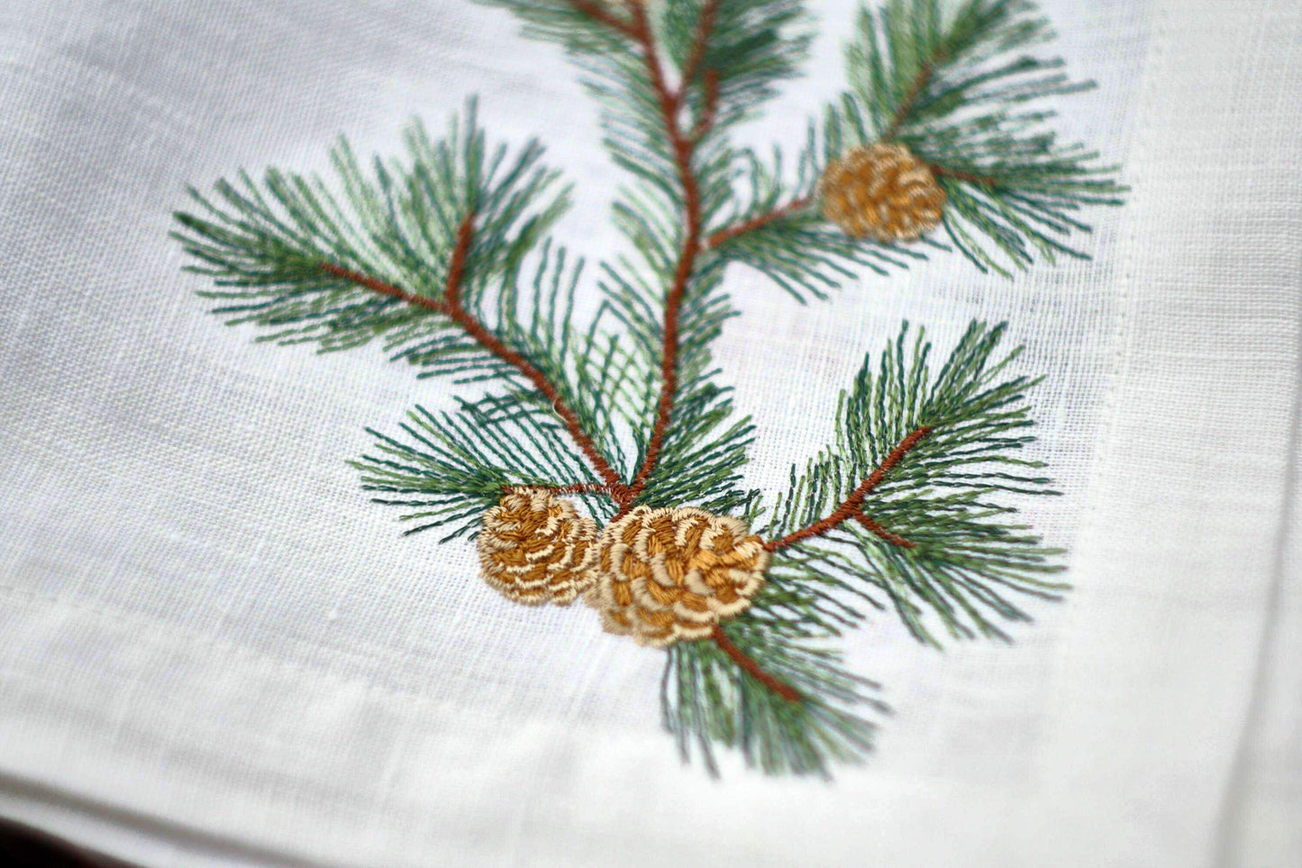 #055 | Pine Branch with Golden Cones Detail
