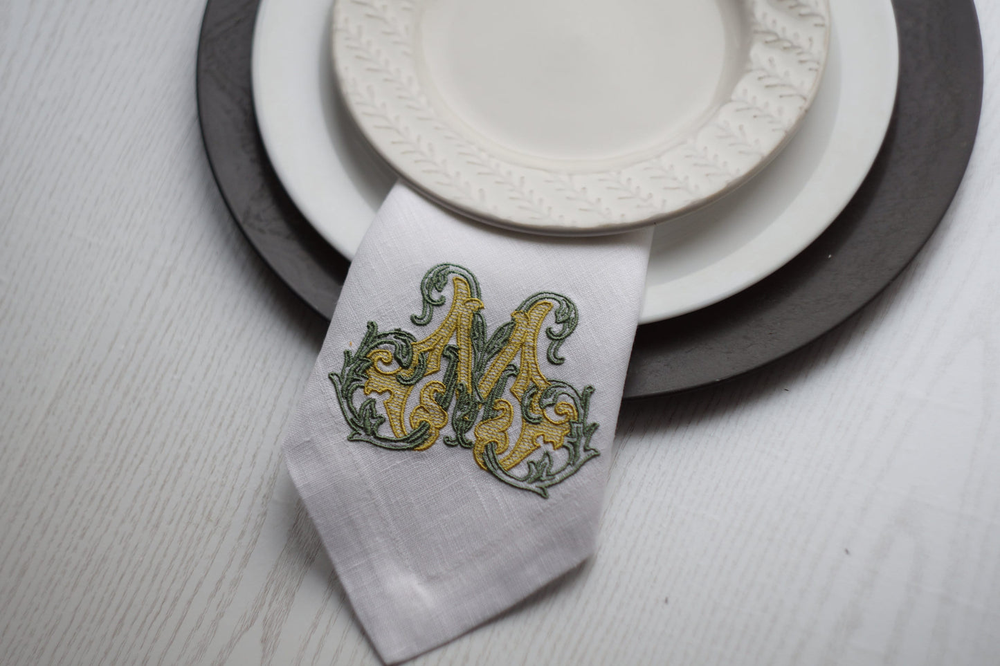 #028 | Ornate Monogram with Leafy Flourishes | Personalized