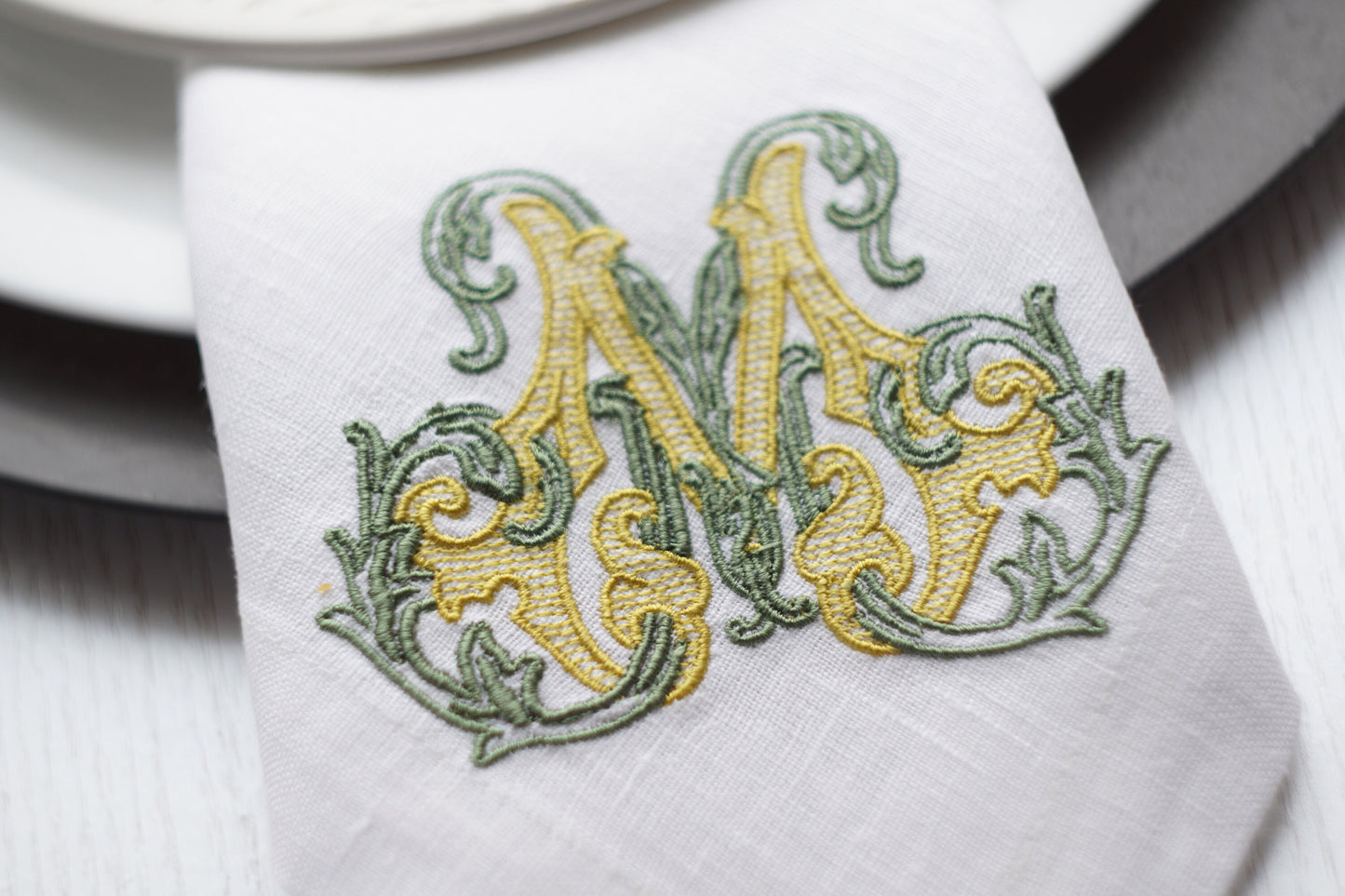 #028 | Ornate Monogram with Leafy Flourishes | Personalized