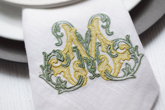 #028 | Ornate Monogram with Leafy Flourishes | Personalized