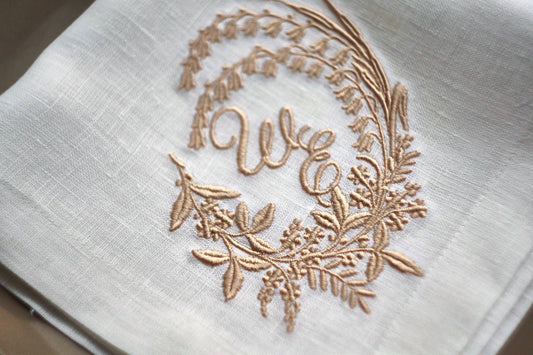 #027 | Floral Crest Monogram in Curved Wreath | Personalized
