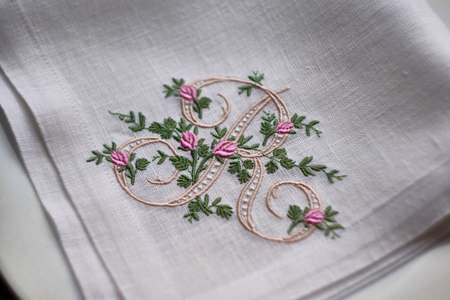 #011 | Rose Vine Script Monogram Detail | Personalized