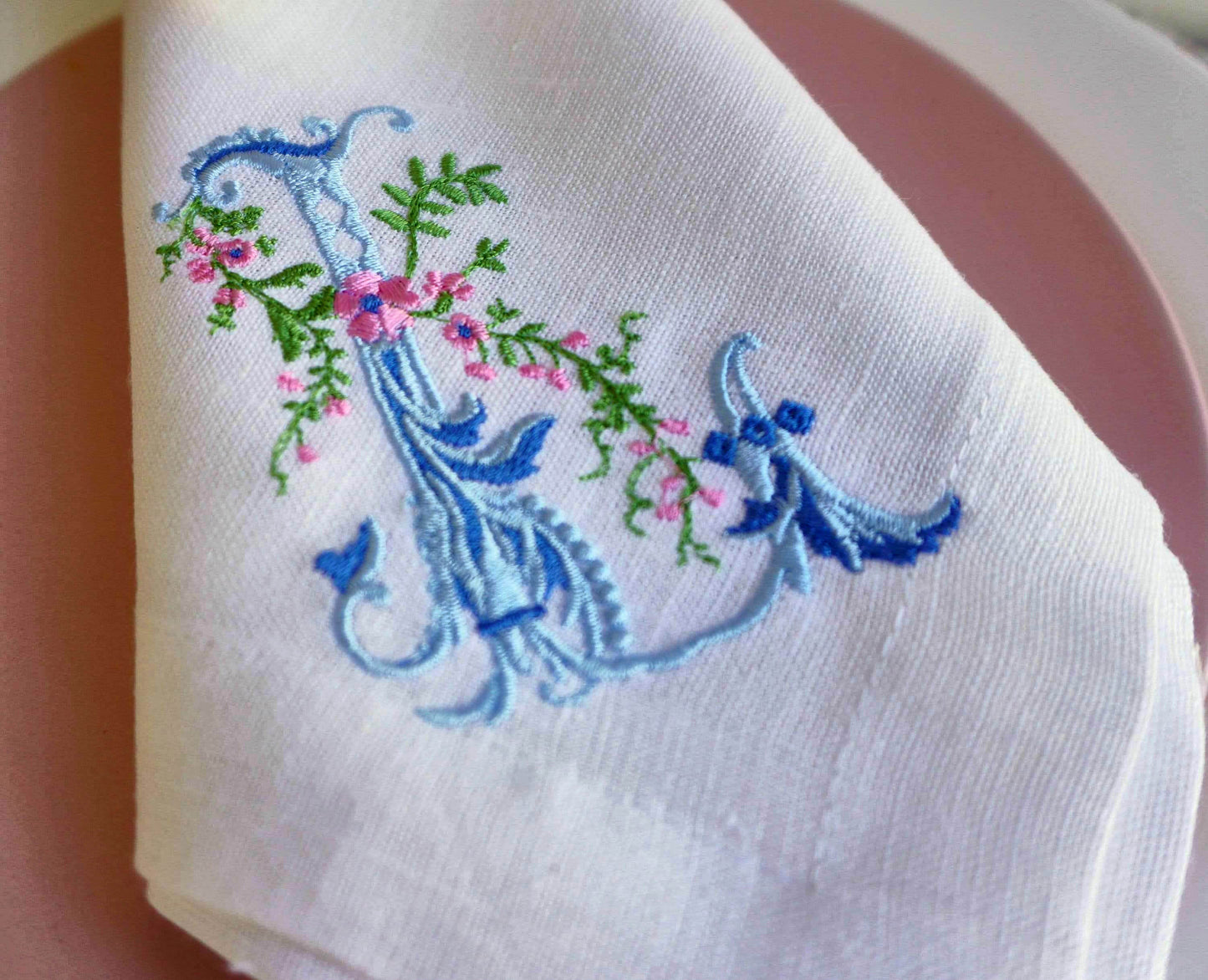 #022 | Pastel Floral Scroll Monogram Trio | Personalized