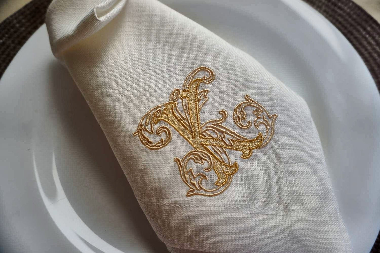 #021 | Regal Flourish Monogram in Golden Thread | Personalized