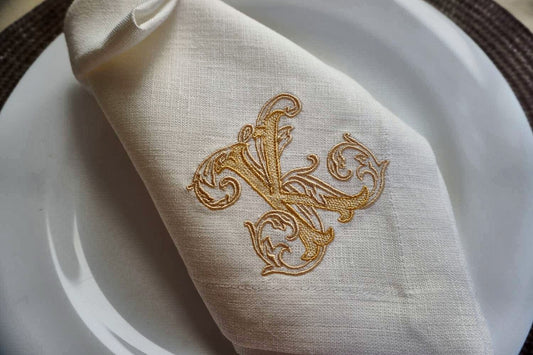 #021 | Regal Flourish Monogram in Golden Thread | Personalized