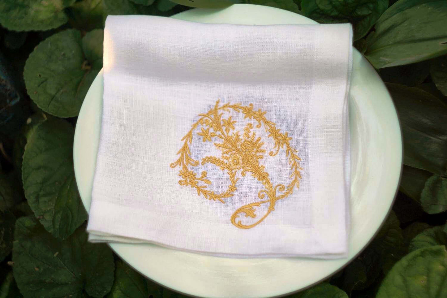 #016 | Baroque Scroll Monogram in Embroidered Bloom | Personalized