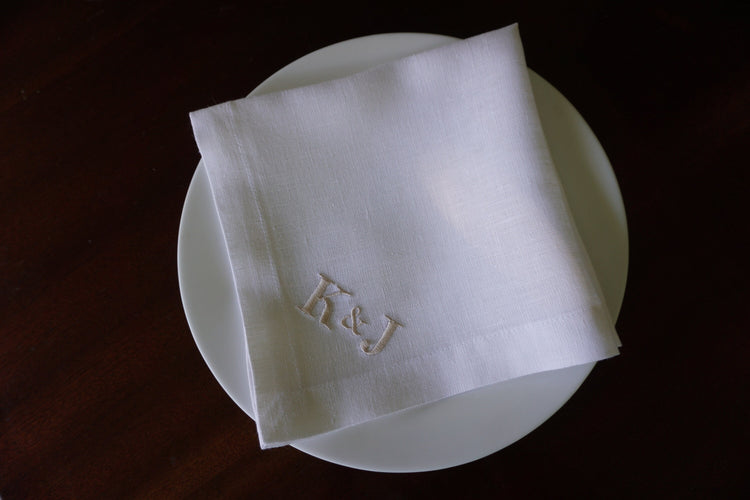 #105 | Minimalist letters for couples | Personalized | Linen napkins