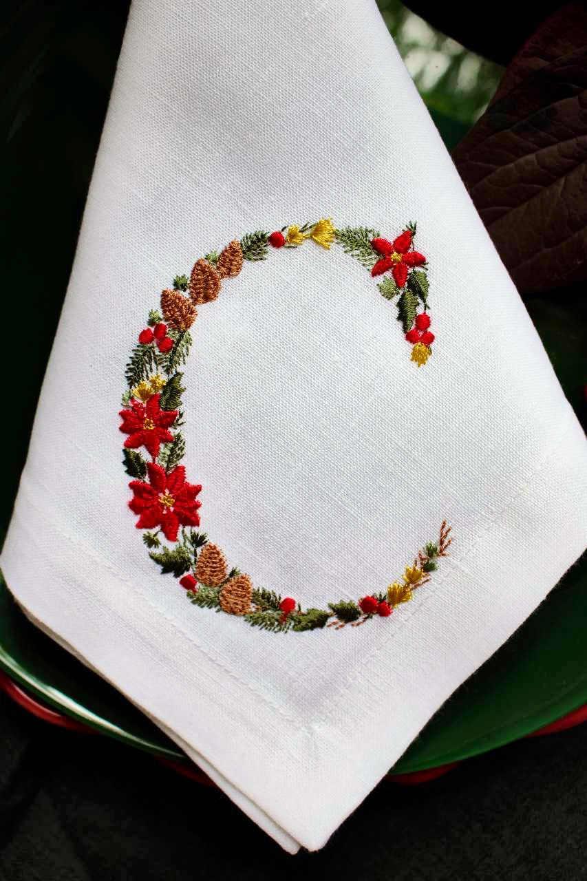 #085 | Holiday Garland Monogram Letters | Personalized