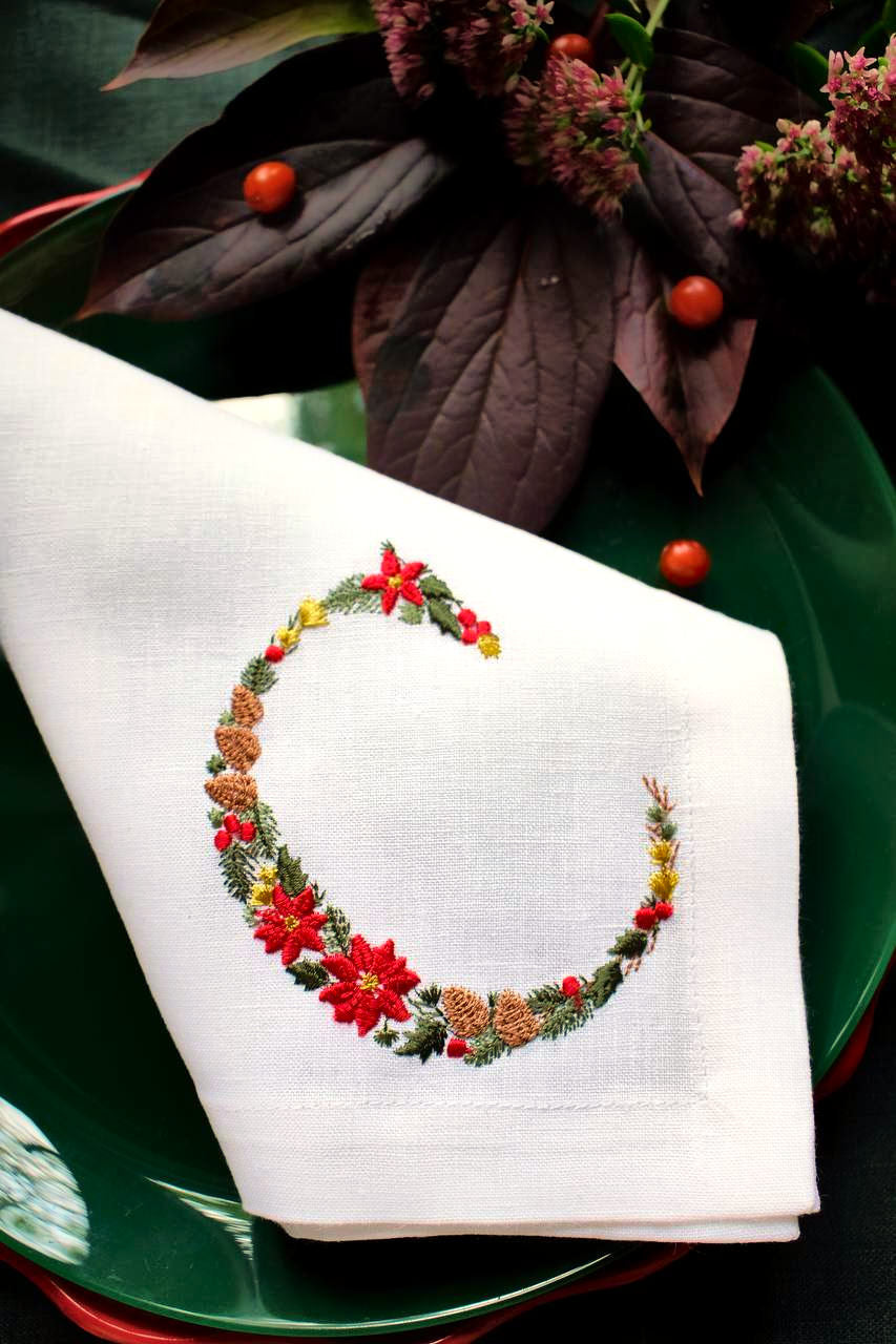#085 | Holiday Garland Monogram Letters | Personalized
