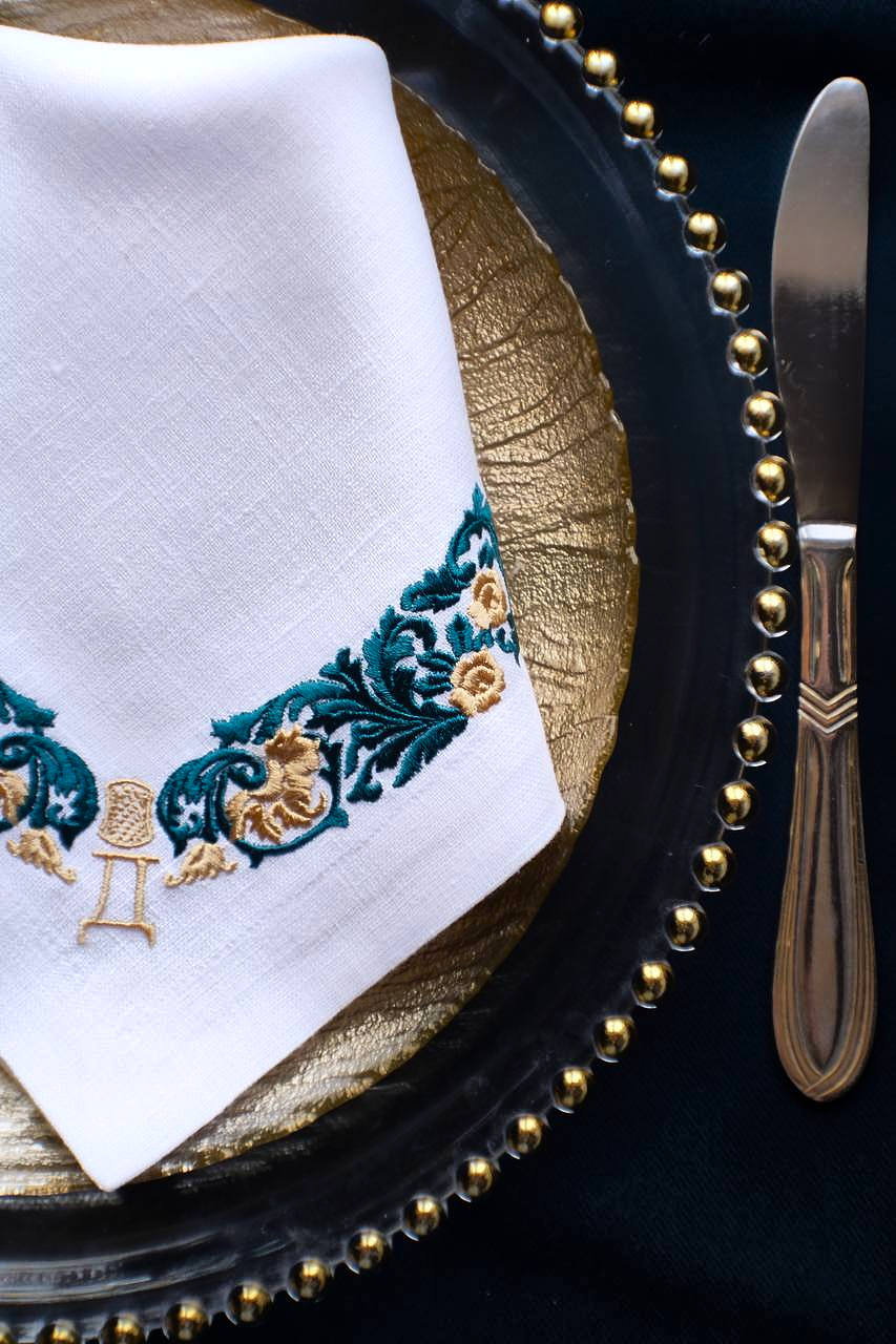 #002 | Gold Thimble Flourish Corner Design | Personalized