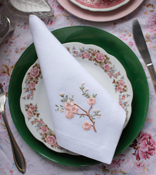 #008 | Pink Flower | Linen napkins