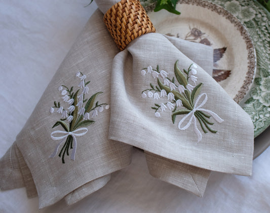 #032 | Lily of the valley | Linen napkins