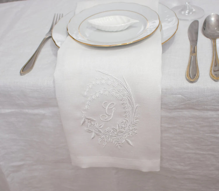 #027 | Lily of the valley | Personalized | Linen napkins