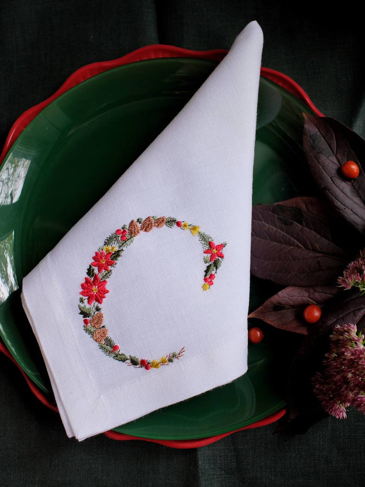 #085 | Christmas letters | Personalized | Linen napkins