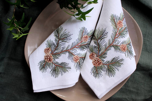 #055 | Pine Branch | Linen napkins