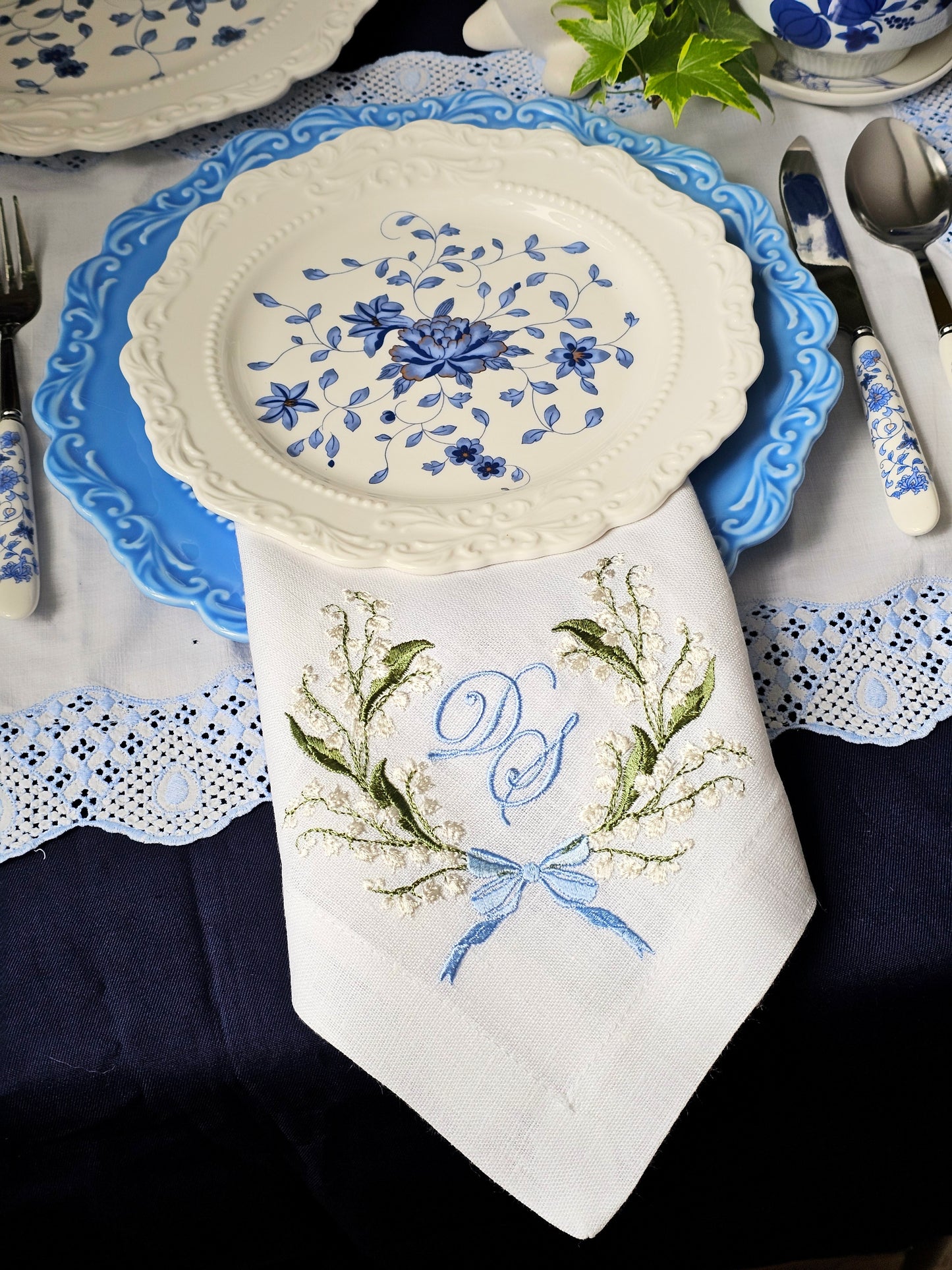 #130 | Lily-of-the-Valley Monogram Wreath | Personalized