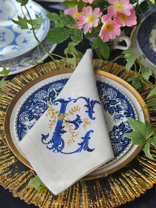 #106 | Royal Blue Baroque Monogram Flourish | Personalized