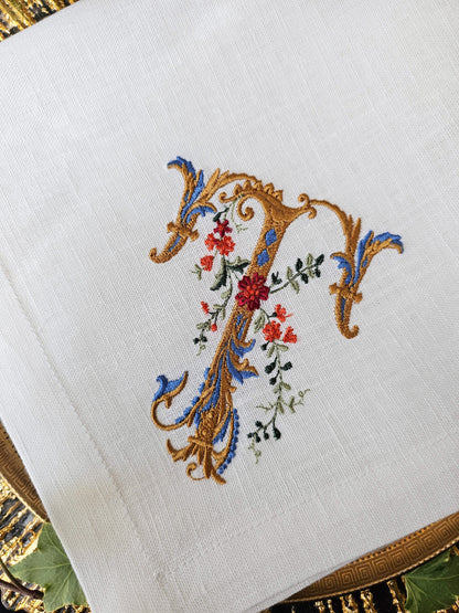 #127 | Ornate Floral Monogram with Gold Scrollwork | Personalized