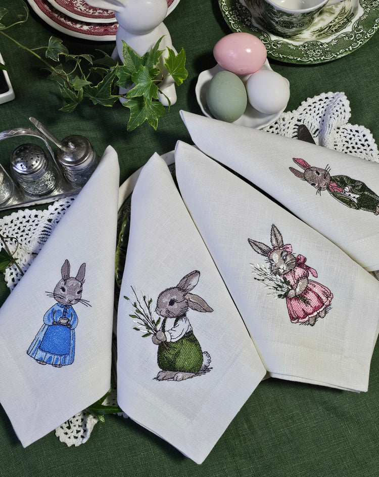 #111 | Vintage Easter Bunny | Linen napkins