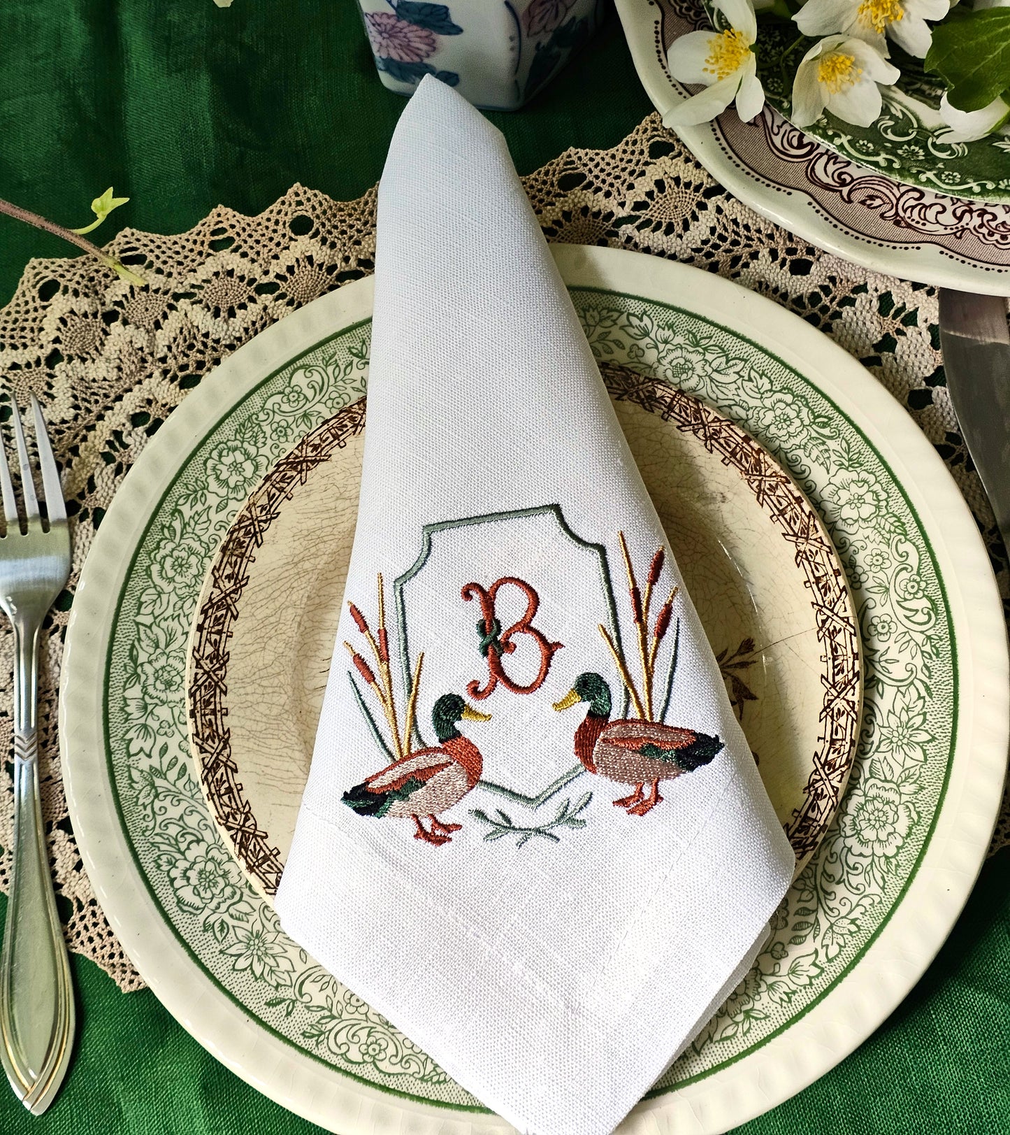 #114 | Mallard Crest with Monogram and Reeds