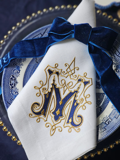 #118 | Regal Blue and Gold Monogram Flourish