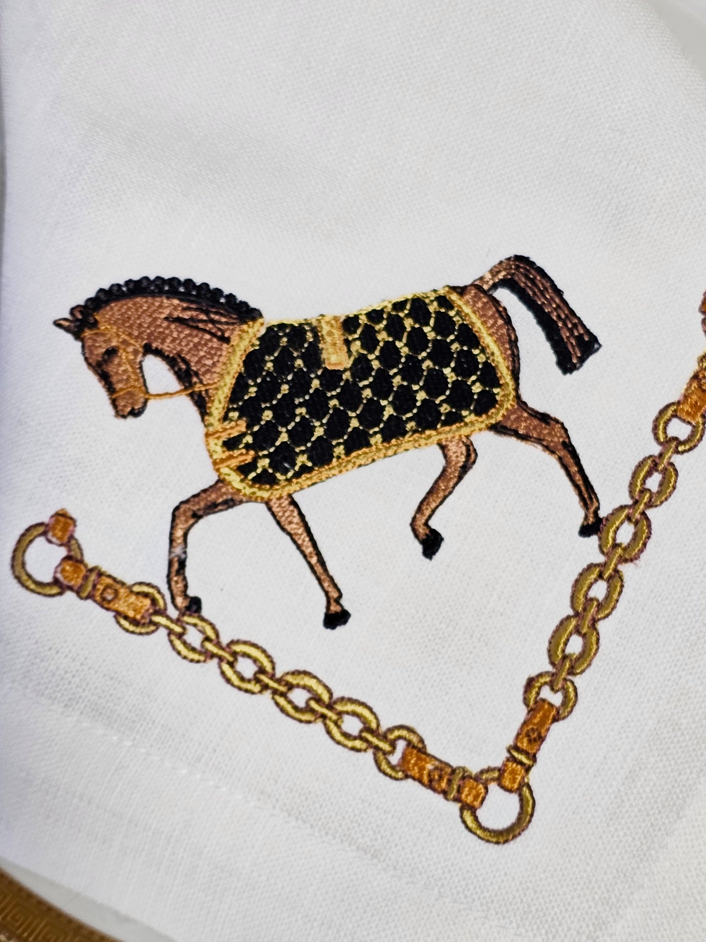 #123 | Prancing Equestrian with Gilded Chain Border