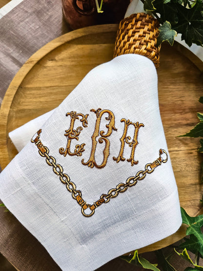 #120 | Ornate Gold Monogram with Chain Accent | Personalized