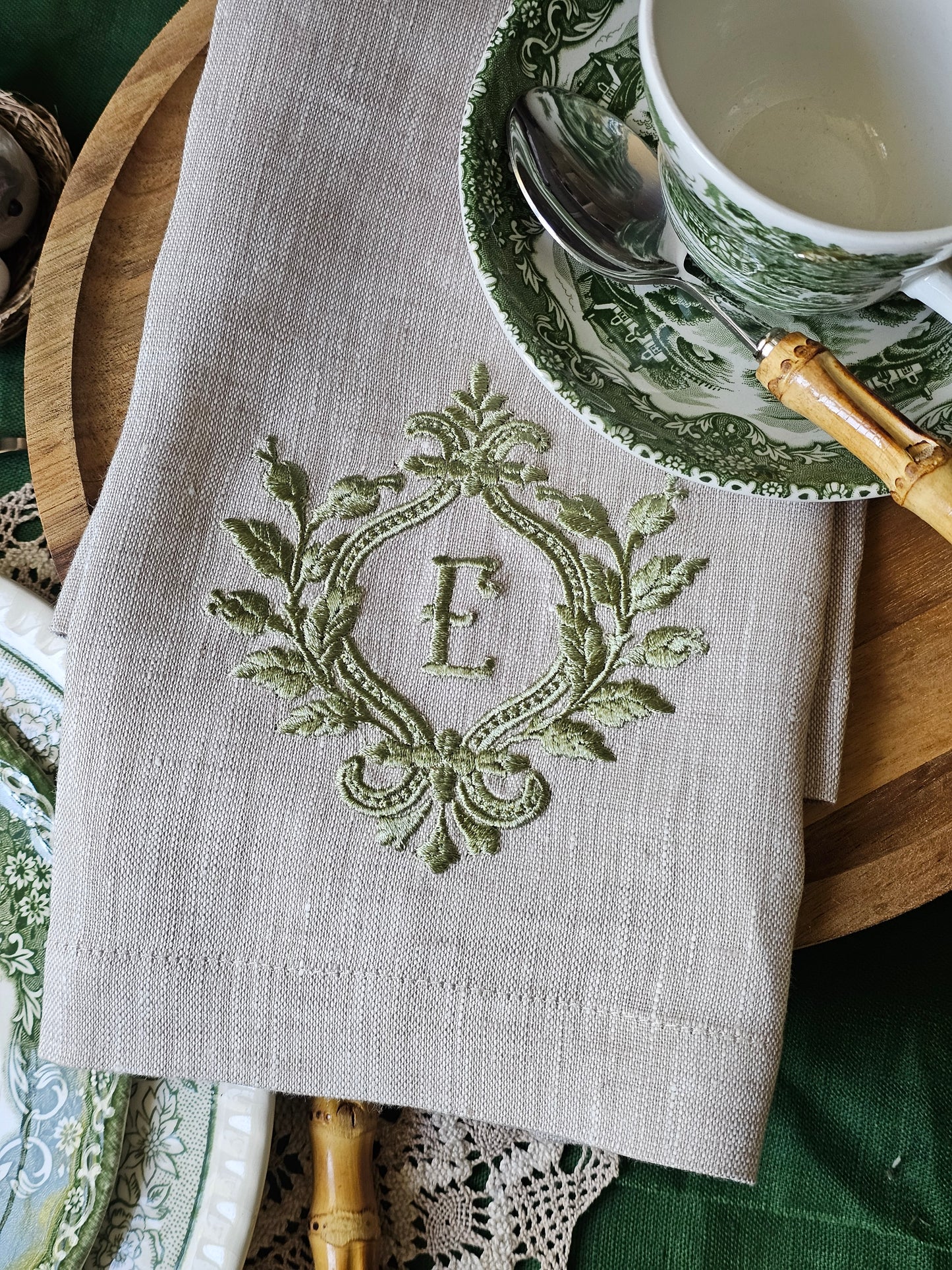 #004 | Laurel Bow Monogram Crest Design | Personalized
