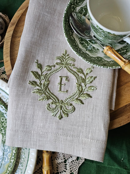 #004 | Laurel Bow Monogram Crest Design | Personalized