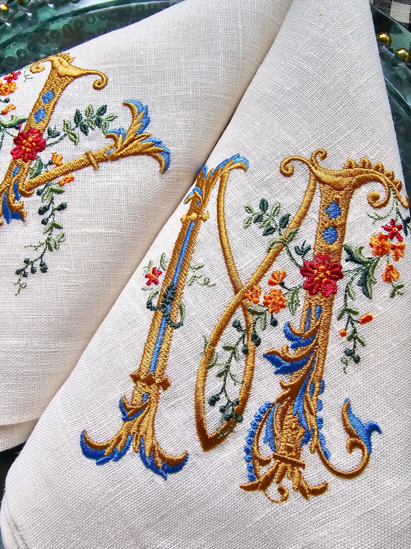 #127 | Ornate Floral Monogram with Gold Scrollwork | Personalized