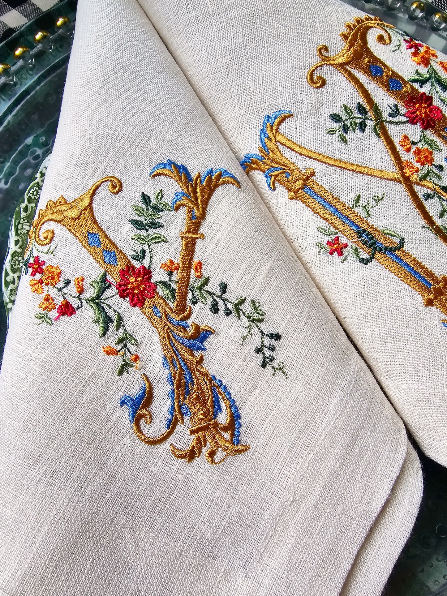 #127 | Ornate Floral Monogram with Gold Scrollwork | Personalized