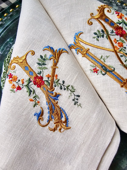 #127 | Ornate Floral Monogram with Gold Scrollwork | Personalized